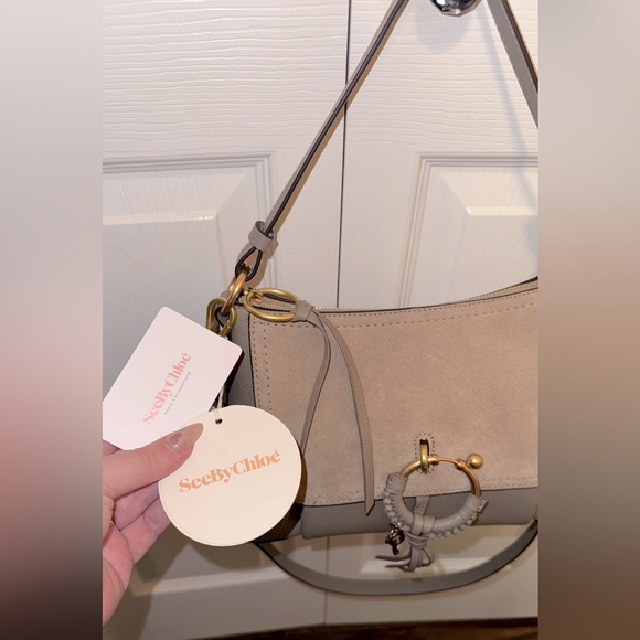 See by Chloé Joan Leather and Calfskin Bag - NWT (Motty Grey) - Picture 5 of 5